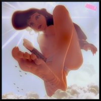 giantess panties giga butt toes barefoot rampage brunette military topless red_hair airplane clouds thighs disney bracelet digital_render hercules megara looking_at_tines clubangelz