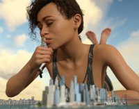 breasts giantess giga city mega blonde bridge handheld barefoot bra water buildings shoes brunette multiple_sizes socks lying_down kissing lesbians giantesses river dark_skin michelle closed_eyes top new_york_city legs_crossed digital_render gwen_stacy mary_jane spider-man marvel_comics michelle_jones anttiergod