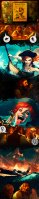 breasts giantess vore mega destruction handheld rampage cleavage water ocean brown_eyes red_hair reaching open_mouth poster hat rings plank ships earrings pirate ai_art franka1945