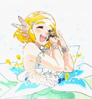 breasts drawing giantess blonde color handheld brunette elf unknown_artist shrunken_man hugging closed_eyes bracelet source_needed no_background pointed_ears the_legend_of_zelda link_(the_legend_of_zelda) princess_zelda_(the_legend_of_zelda)