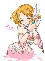 breasts drawing giantess blonde color handheld cleavage elf shrunken_man hugging closed_eyes necklace top bracelet source_needed no_background pointed_ears the_legend_of_zelda link_(the_legend_of_zelda) princess_zelda_(the_legend_of_zelda) zel_0921