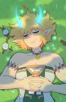 breasts drawing giantess horns mega sleeping blonde color sword handheld cleavage elf lying_down muscles necklace earrings dialogue source_needed pointed_ears the_legend_of_zelda sihagen link_(the_legend_of_zelda) princess_zelda_(the_legend_of_zelda) link_(legend_of_zelda)