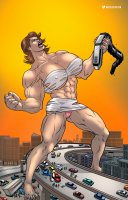 breasts drawing giantess panties city mega upskirt color bridge destruction handheld barefoot rampage cleavage bra skirt buildings huge_breasts brunette train short_hair muscles abs highway vehicles thighs fist truck straddling closed_eyes ripped_clothing crowds running_away attack_of_the_50_foot_woman cracked_ground nancy_archer roar bare_legs octo musclefan bare_midriff