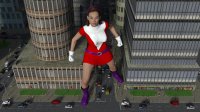 breasts giantess city mega large_breasts skirt buildings brunette gloves street boots vehicles fist costume doom_patrol belt hairband digital_render dc_comics bare_legs elasti-girl micklee99 rita_farr