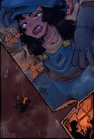 breasts drawing insertion comic black_hair color sweat brown_eyes gloves submarine shrunken_people overalls dark_skin hat butthole disney belt dialogue atlantis atlantis_the_lost_empire on_kinky audrey_ramirez