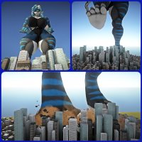giantess crush furry city mega comic large_breasts destruction ocean muscles shorts looming point_of_view top hands_on_hips thick_thighs digital_render nika sportswear squashing sizebox sharkgirl sharkeh