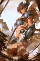 city blonde armor metal armour aloof