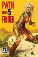 breasts drawing giantess white_hair mega color handheld cleavage bra skirt buildings ponytail horse boots parody comic_cover straddling tattoo closed_eyes native top belt cliff cowboys native_american attack_of_the_50_foot_woman bare_legs pathfinder seoni