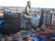 giantess crush collage city blonde butt destruction topless sitting vehicles smoke