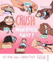drawing micro color butt handheld brunette squeeze unknown_artist hand parody shrunken_man advertisement hand_crush dark_skin fingers source_needed pinch twist pull grasp