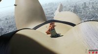 bikini breasts nipples giantess white_hair nude city toes barefoot buildings multiple_sizes red_hair lying_down jets giantesses thighs point_of_view on_stomach digital_render jessicagts
