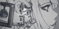 drawing micro earth monochrome fantasy castle multiple_sizes slave smiling elf unknown_artist shrunken_people cage chains earrings source_needed axe pointed_ears shrunken_planet in_ear looking_at_tinies