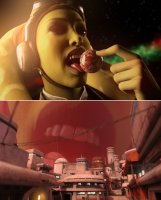 giantess vore giga city alien space tongue planet teeth handheld buildings saliva star_wars open_mouth tentacles goggles planet_vore green_skin digital_render cosmic_giantess hera_syndulla bakedalaskabigs lekku twilek