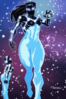 breasts drawing giantess earth giga space color large_breasts butt claws planet angry goddess multiple_sizes ponytail reaching giantesses mask fist costume stars hood cosmic_giantess white_tiger gwen_stacy spider-man marvel_comics spider-gwen karystmania captain_universe