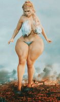 breasts giantess panties giga city mega blonde dragon large_breasts long_hair destruction barefoot rampage cleavage bra buildings foot_crush fire queen looking_down smoke thighs ripped_clothing thick_thighs digital_render game_of_thrones kings_landing makeshift_clothing cersei_lannister game_of_giantesses gtsx-3d