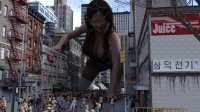 breasts giantess city mega large_breasts long_hair rampage cleavage skirt buildings glasses shoes blood brunette smiling socks street gore crawling shorts hand_crush top crowds nerdy running_away water_tower digital_render gtsmarissa