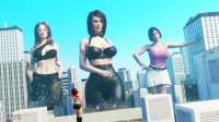breasts giantess panties city mega black_hair butt destruction rampage cleavage bra skirt buildings glasses brunette stockings smiling socks asian red_hair short_hair shorts giantesses pants reflection leather leaning_against_building tattoo choker necklace top belt bracelet hands_on_hips thick_thighs digital_render jessicagts