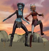 Mega lekku battle_droid twilek breasts giantess horns mega alien robot blue_eyes handheld cleavage skirt brown_eyes gloves boots foot_crush blue_skin star_wars mountains giantesses pants tentacles tattoo top belt imminent_crush digital_render orange_skin togruta roodedude bare_midriff ahsoka_tano aayla_secura jedi