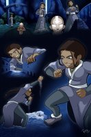 breasts drawing growth giantess giga city mega comic color butt destruction blue_eyes handheld rampage water ocean buildings shoes brunette smiling ponytail crawling foot_crush fighting waves hand_crush pants dark_skin night towering fist avatar tattoo choker navy braid ships soldiers katara belt hands_on_hips spear aang glowing_eyes avatar_the_last_airbender looking_at_tinies kisparlius