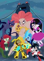 breasts drawing giantess wings black_hair color long_hair armor bridge barefoot bra skirt high_heels green_eyes blue_hair angry brown_eyes giganta gloves dress boots harley_quinn blue_skin mask dark_skin night costume poison_ivy stars tiara hands_on_hips catwoman white_skin green_skin looking_at_tiny dc_comics arms_folded bare_legs fists bare_midriff bumblebee livewire star_sapphire dc_super_hero_girls eatp