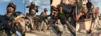 breasts giantess sleeping blonde black_hair tongue blue_eyes gun shoes desert brunette military brown_eyes gloves mini_giantess sitting watch muscles mask pants dark_skin thighs crouching hat tattoo freckles necklace top goggles belt hands_on_hips military_base helmet looking_at_tiny digital_render selfie barrel camouflage crates camo_pants armwrestling casuallycruelgts