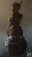 breasts giantess earth giga space butt planet sitting avengers stars helmet digital_render cosmic_giantess sitting_on_planet marvel_comics hope_van_dyne the_wasp atomicsfm