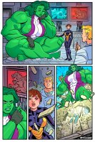 breasts drawing growth nipples giantess mega blonde comic color large_breasts long_hair destruction blue_eyes barefoot green_eyes brunette outgrowing_building brown_eyes gloves green_hair short_hair sitting muscles pink_eyes monster avengers thighs tv ripped_clothing leotard computer laboratory she_hulk kaiju green_skin looking_at_tiny janet_van_dyne bare_legs marvel_comics musclefan the_wasp hank_pym