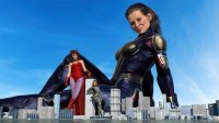 giantess giga city mega long_hair armor gun water buildings brunette multiple_sizes smiling gloves ponytail short_hair sitting avengers thighs leaning_against_building costume belt leotard tiara legs_crossed web zipper iron_man hulk captain_america on_shoulder green_skin looking_at_tiny black_widow digital_render holster spider-man marvel_comics scarlet_witch the_wasp scarlett-gts