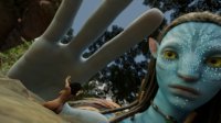 navi breasts nude alien comic black_hair large_breasts long_hair butt yellow_eyes kneeling jungle blue_skin reaching shrunken_woman tribal dark_skin avatar tattoo braid necklace looking_at_tiny pointed_ears digital_render hpmw-fan45