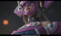 breasts giantess earth giga space black_hair large_breasts long_hair planet purple_eyes moon sun costume galacta dialogue stars helmet digital_render cosmic_giantess marvel_comics krieginax marvel_rivals