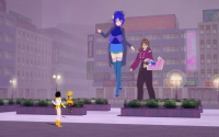 city night floating fog giantess mini_giantess koikatsu giant_hologram dueling