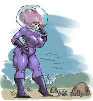 alien space comic planet fantasy cosmic village funny humor cartoon suit sci-fi exploration nature adventure travel astronaut futuristic surreal helmet future imagination interactive civilization purple galactic illustration tiny_people dreamscape art epic fictional world strange encounter technology giantess