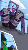 breasts drawing giantess mega alien color destruction ben_10 grey_skin way_bad cartoon_network izrredman xlr8 horns city large_breasts butt buildings red_eyes yellow_eyes camel_toe boots sitting shorts thighs cracked_pavement thick_thighs spikes mailbox bare_legs cutaway leaning_against_building