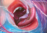 giantess vore mermaid maw tongue water ocean ship shadow waves cloud standing outdoors sky splashing sharp_teeth on_back multiple_girls tiny_people lying close-up from_above swallow