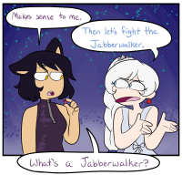 giantess white_hair space comic black_hair long_hair cat_ears yellow_eyes dress open_mouth lipstick sky bare_shoulders sleeveless makeup meme weiss_schnee starry_sky speech_bubble multiple_girls 2girls eyebrows_visible_through_hair star_(sky) furry blushing english rwby blake_belladonna