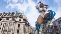 marvel_rivals large_breasts barefoot cleavage boots sitting dangle earrings leotard bracelet sitting_on_building thick_thighs looking_at_tiny bare_legs breasts giantess city mega blonde destruction buildings thighs costume x-men emma_frost digital_render marvel_comics fontasize
