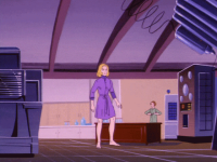 drawing giantess blonde color animation cartoon amy_zahn superfriends growth barefoot scientist indoors laboratory dc_comics