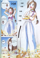 breasts drawing growth giantess manga city mega color brunette ponytail unknown_artist pants choker bracelet dialogue source_needed vest natsumi comic