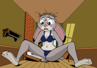 barefoot bed paws sitting bare_legs grey_skin outgrowing_room bare_midriff breasts drawing growth giantess panties furry color destruction bunny cleavage bra bedroom disney judy_hopps zootopia drsgrowth