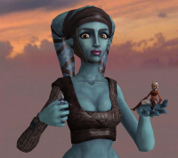Mega lekku multiple_sizes brown_eyes boots sitting shrunken_woman pants tentacles tattoo bare_midriff dathomirian breasts giantess mega alien cleavage blue_skin star_wars top white_skin digital_render orange_skin bald togruta roodedude ahsoka_tano aayla_secura jedi asajj_ventress twilek
