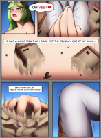 giantess panties masturbation city comic long_hair butt destruction buildings brunette smiling camel_toe green_hair dress english thighs closed_eyes tiara debris palutena