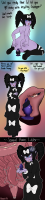 drawing pokemon blushing comic black_hair color long_hair butt giant male blue_eyes ribbon angry sweat story socks dress anal_insertion twintails shrunken_man entrapment large_butt thighs testicles nervous looking_back semi_nude pumps rear_view internal_view intestines sex_toy thick_thighs femboy gothitelle drill_hair buttplug cutaway tied_to_sex_toy nirra_(pudgepire) pudgepire