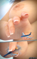 breasts nipples handheld pinched giantess nude mega destruction airplane reaching clouds digital_render ashkiiwolf