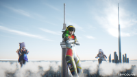 female growth giantess crush city giant fantasy anime goddess tall big cute scale size tower cat_girl digital_render resize bigger macrophile waifu mikumikudancence women tbycolive