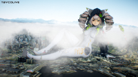 women tbycolive female growth giantess crush city giant fantasy anime goddess tall big cute scale size tower cat_girl digital_render resize bigger macrophile waifu mikumikudancence