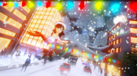 women tbycolive female growth giantess crush sexy manga city giant anime goddess christmas dress tall big cute scale size snow cat_girl converse digital_render resize dva bigger macrophile