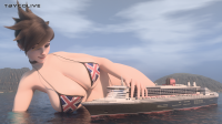 bikini breasts female growth giantess sexy manga butt swimsuit giant ocean goddess tall big cute scale blender size digital_render overwatch thick tracer_(overwatch) resize bigger macrophile adult women tbycolive