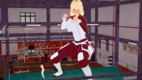 breasts blonde digital_render giantess mini_giantess wrestling gym oc koikatsu helper greta battle_pose