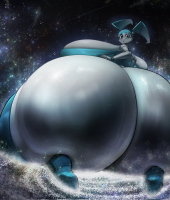drawing giantess space color butt robot blue_hair huge_breasts galaxy kneeling large_butt looking_back stars rear_view tera thick_thighs my_life_as_a_teenage_robot jenny_wakeman nickelodeon yboon breasts giga cosmic_giantess