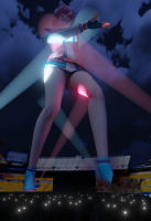 giantess giga destruction cat_ears smiling stadium gloves background spotlights bare_legs ai_the_somnium_files iris_sagan hietoreth